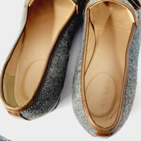 J. Crew Academy Flats Flannel Loafers Gray 9.5 - Picture 8 of 8